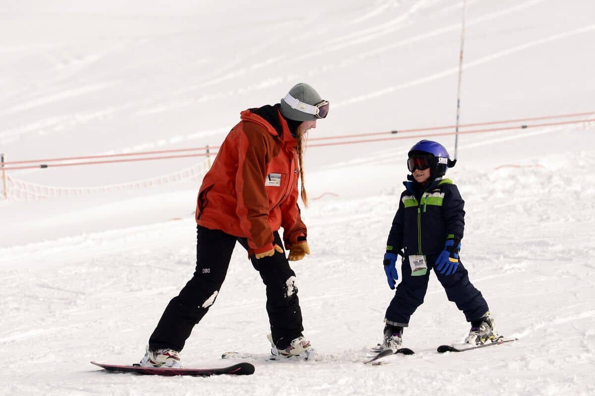 A young person participates in Mt. Ashland's Snow Scooter program